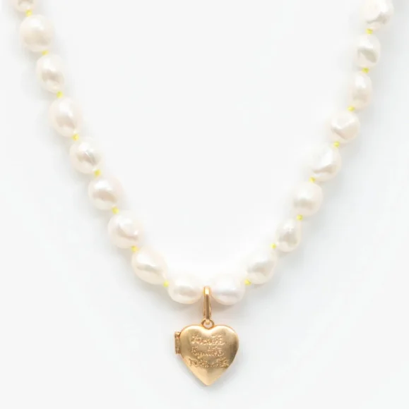 Clare V. X EVERY MOTHER COUNTS Heart Locket Charm Vintage Gold - Picture 8 of 8